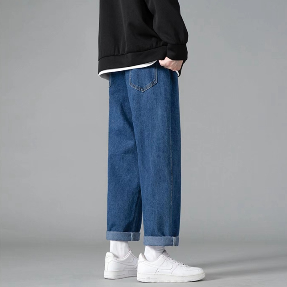 Celana panjang pria celana jeans pria biru korean style kulot jeans baggy pants jeans oversize boyfriend jeans loose pants cutbray jeans straight pants celana panjang cowok celana jeans pria jumbo2023