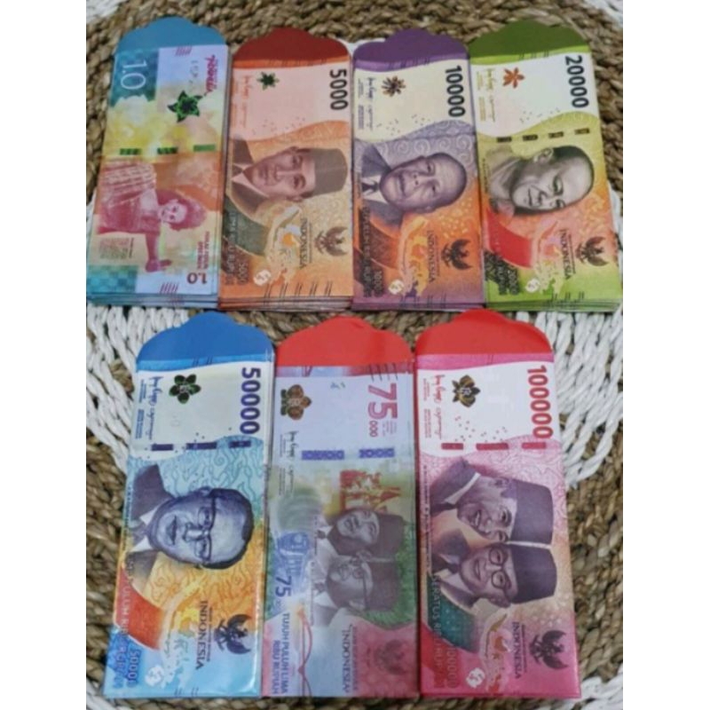 

Amplop lebaran motif uang mainan isi 50 pcs