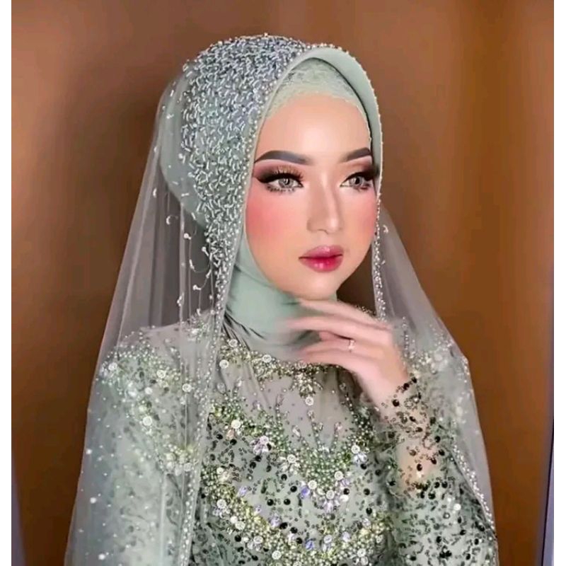 slayer pengantin mutiara  tabur / slayer wedding / veil wedding