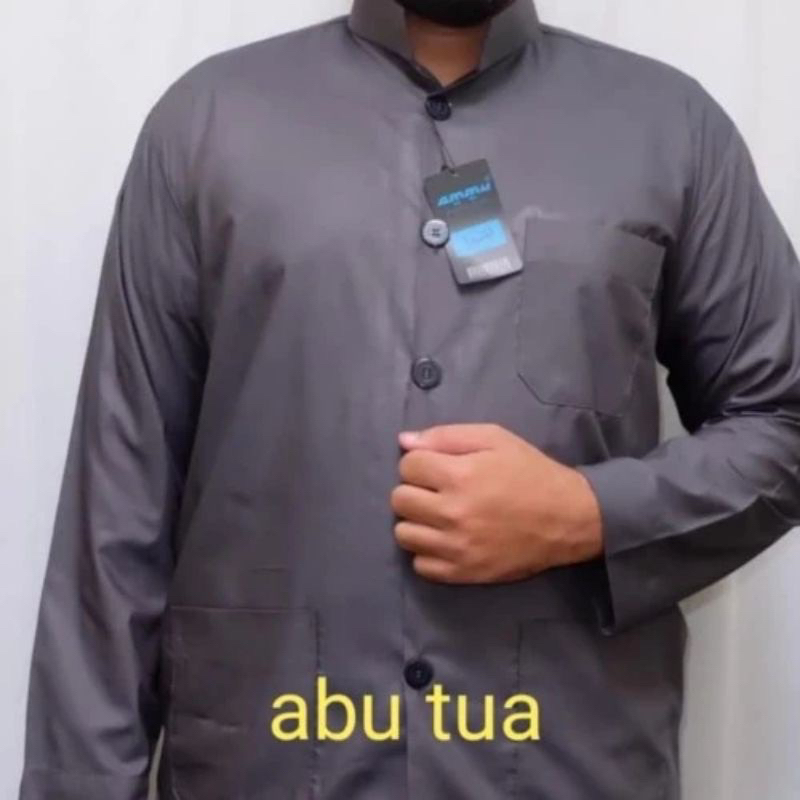 Baju Koko Ammu Warna Abu Tua Termurah