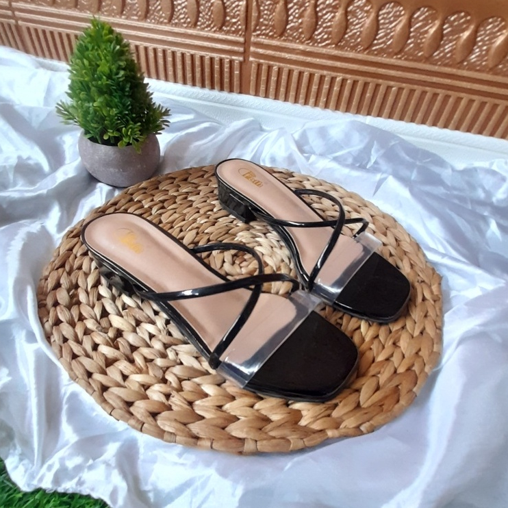 Sandal Heels wanita 3cm Tali Silang Ban 1 HB16