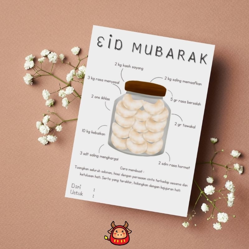 Kartu ucapan Lebaran Greeting Card Eid mubarak Hari Raya Idul Fitri Kartu Ucapan Idul Fitri Desain Lucu Unik Desain terbaru