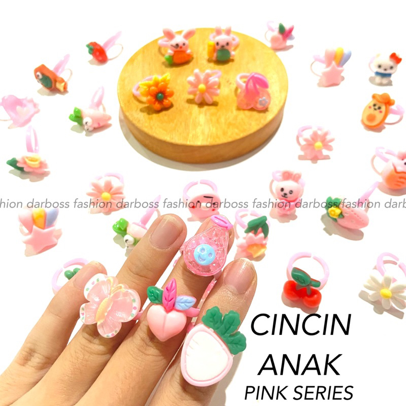 Set Cincin Anak / Box Cincin / Hampers Ulang Tahun / Souvenir Anak / Koleksi Cincin Anak / Cincin Pink