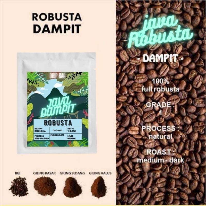 

KOPI MURNI PREMIUM ROBUSTA 100% TANPA CAMPURAN 15 gram