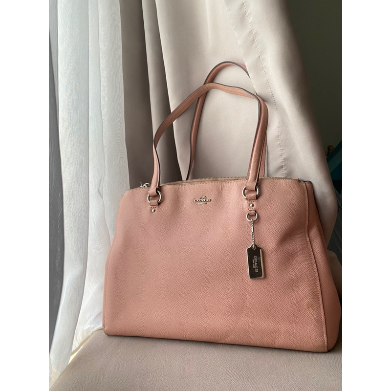 Coach new york bag ORI preloved handbag pink/peach