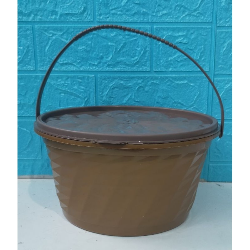 toples bulat 5 liter capucino elandra / toples berkatan / toples ulang tahun ultah / toples parcel /