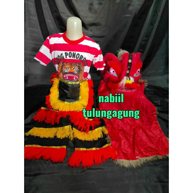 setelan kaos reog celana barongan embong barongsai anak