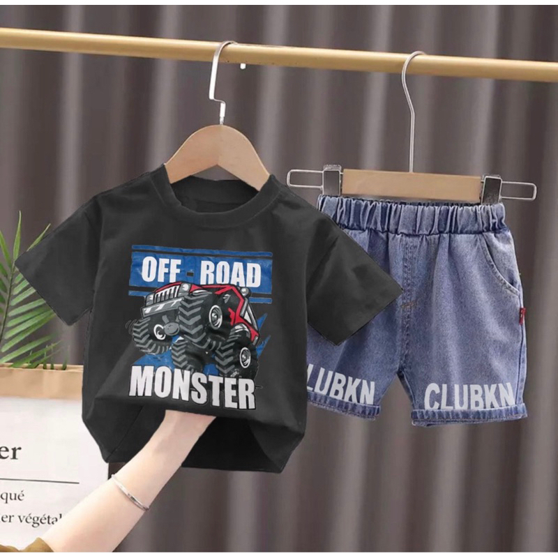 baju lengan pendek kaos anak dan celana anak baru 1-5 tahun ardan grosir