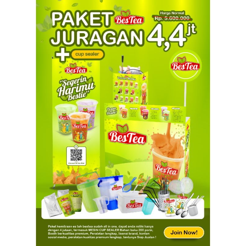 

FRANCHISE MINUMAN PAKET USAHA MINUMAN KEKINIAN ES TEH BESTEA PREMIUM