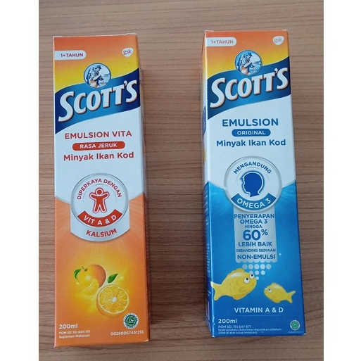Minyak Ikan Scott's Emulsion Vitamin Rasa Jeruk & Original 200 ml