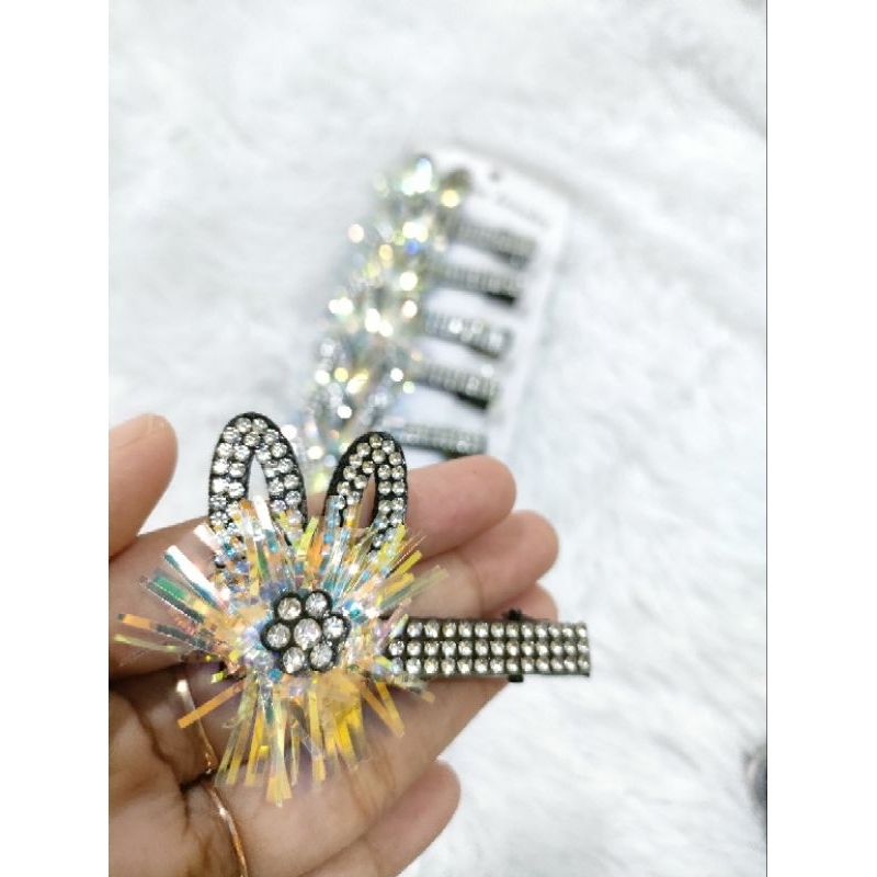 jepit motif rabbit mutiara cantik