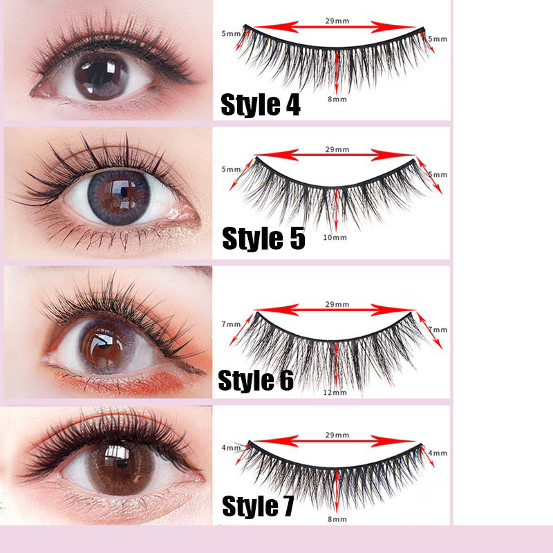 5PASANG - 3D mink eyelashes natural short Nature Fake eyelash handmade single lashes false separate fishtail light weight