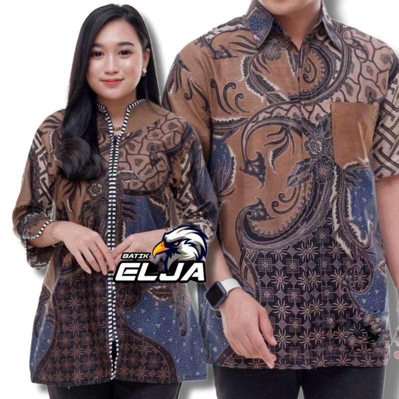 Baju Batik Couple Pasangan Modern Pria wanita Seragam dan Kondangan Formal Motif Elegan Simple