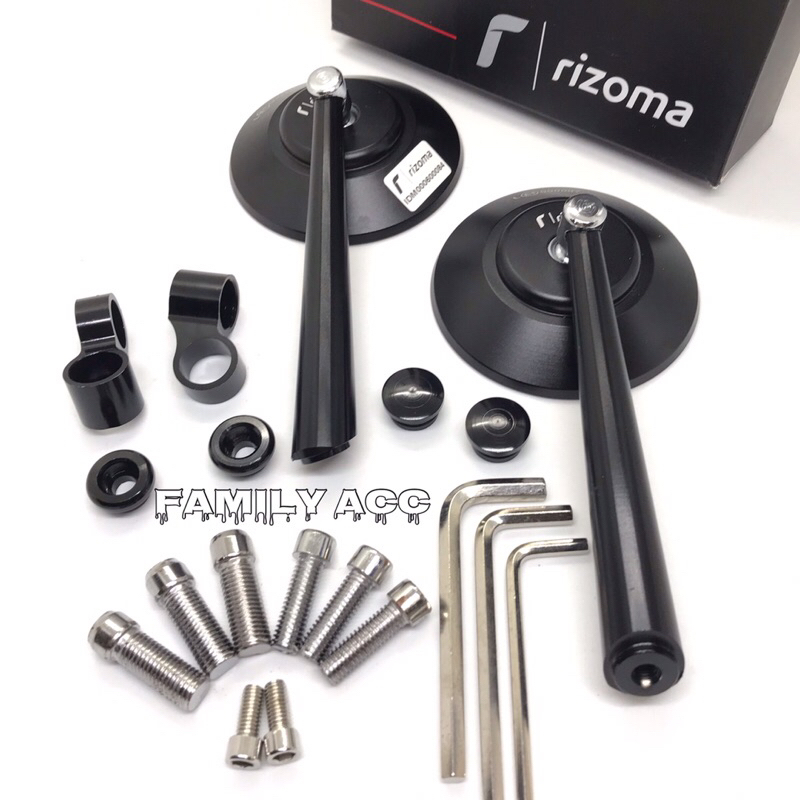 SPION RETRO CLASSIC RIZOMA ORIGINAL BULAT BLACK FULL CNC MOTOR NMAX / XMAX / W175 / XSR / SCOOPY / VESPA / VARIO / DLL