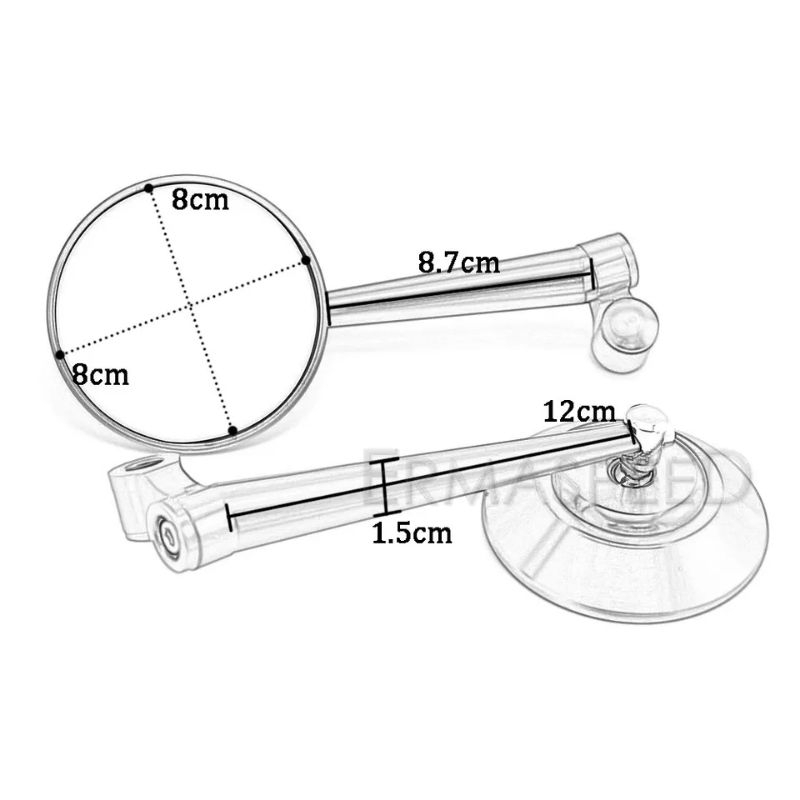 (GOZIMA) Spion Jokowi Bulat besi Retro classic XSr155 Scoopy Fino vespa universal motor