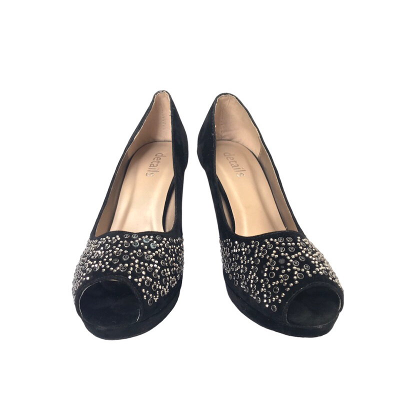 hells merk DETAILS sepatu sandal wanita hitam