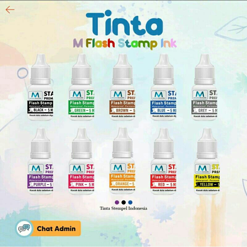 

Tinta Stempel Otomatis 5ml | Tinta Stempel Flash | Tinta Refil Stempel Warna STAMP INK ANTI LUNTUR WATERPROOF PREMIUM I Tinta Stempel Flash Otomatis Premium High Quality 100% Waterproof Tinta Stampel No. 1 Di Indonesia