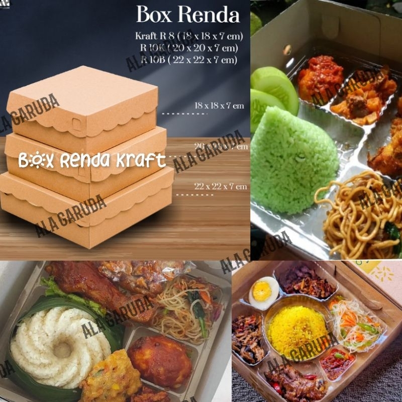 

Dus Nasi Kotak Box Coklat Kraft Polos Uk.18-20-22cm