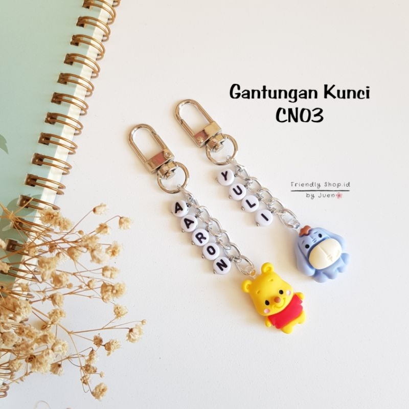 Gantungan Kunci Custom Nama CN03 / Gantungan HP / Gantungan Tas / Gantungan Aksesories / Keychain / Bag charm