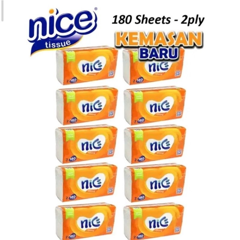 NICE FACIAL TISSUE 180 SHEETS KEMASAN BARU