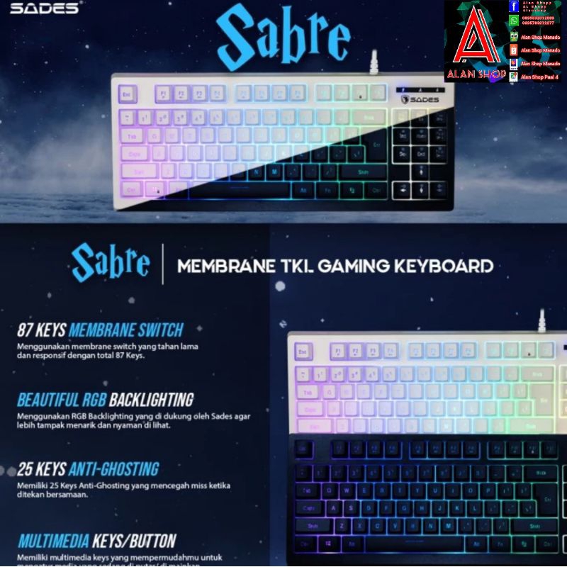 KEYBOARD GAMING ARGB SADES SABRE