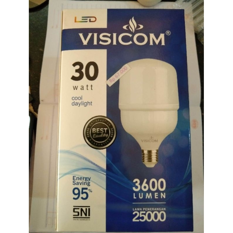 Lampu LED Super Terang Visicom 30 Watt 3600 Lumen Tahan 25.000 Jam