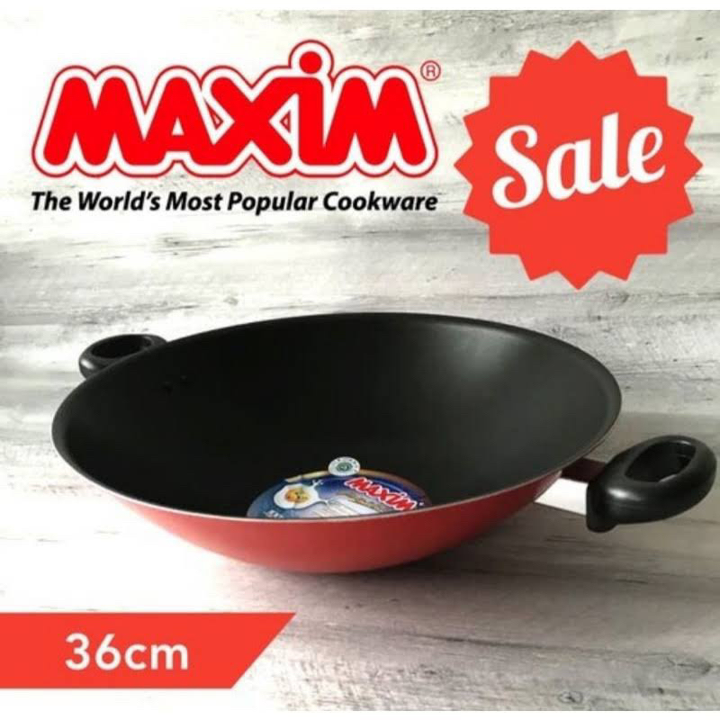 Wajan / Penggorengan Teflon 36 Cm Wok Maxim