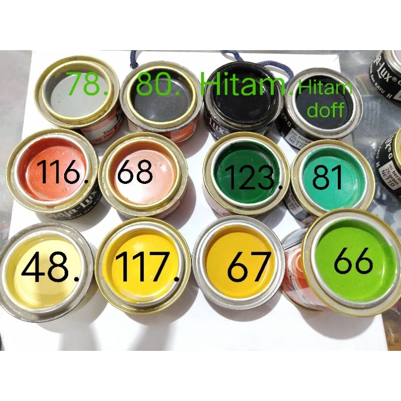 Cat Besi dan Kayu Radjalux  - 25 Gr dan 50 Gr ( Biru, Ungu, Hijau)