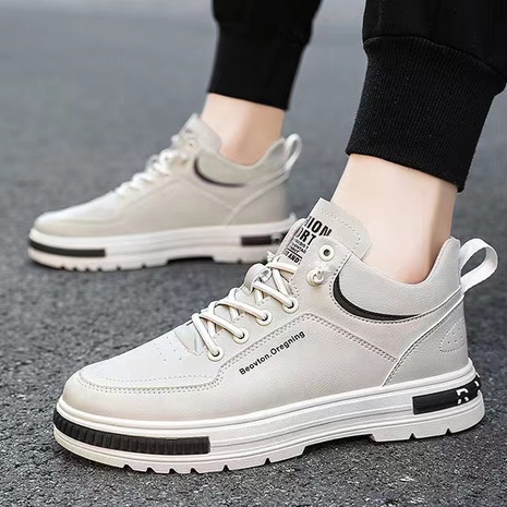 new arrival keeping sepatu sneakers pria sepatu boots martin cream casual cowok sepatu tinggi high