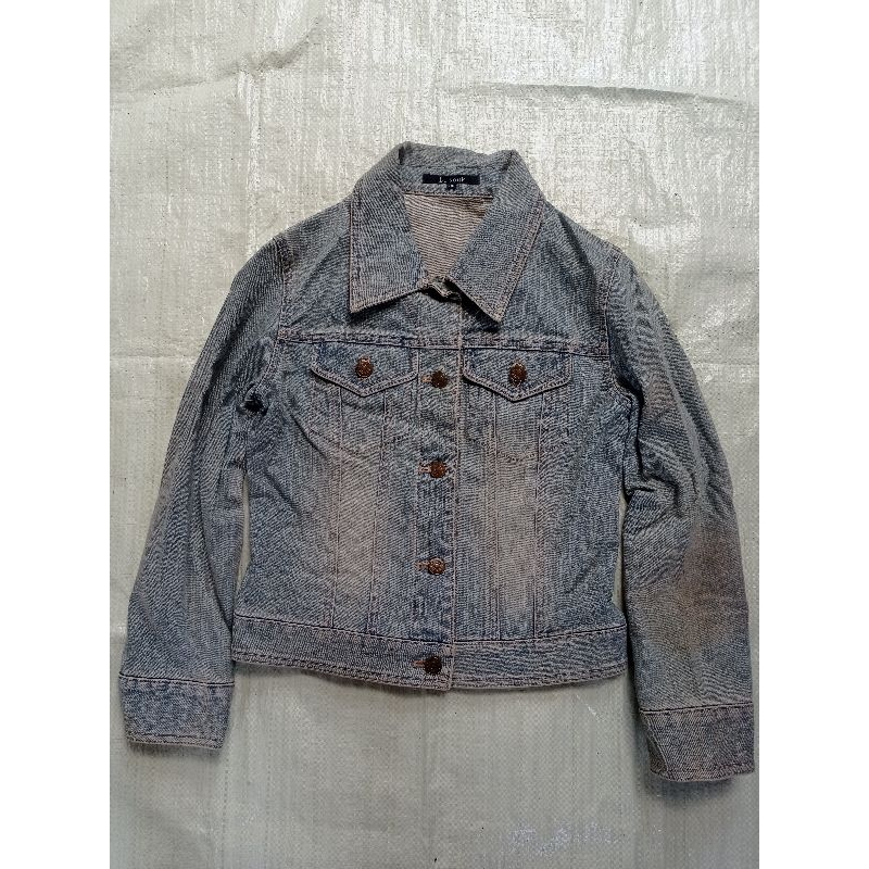 jaket jeans croptop crop top lesouk bekas second original