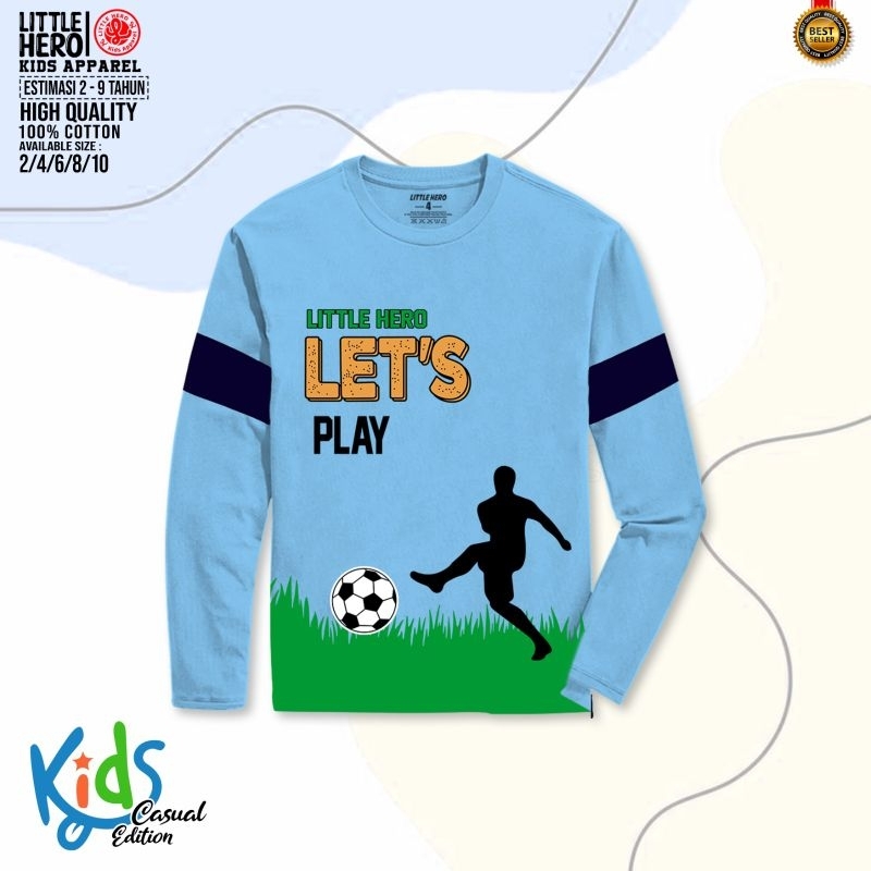 ready 2-9thn KAOS ANAK LENGAN PANJANG LITTLE HERO KAOS BOLA DINI SPACE NASA KOMBAD COMBAD