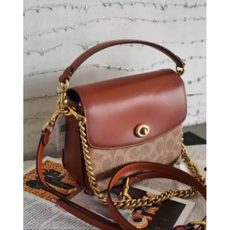FLASH SALE AUTHENTIC 100% PEMBELIAN DARI BUTIK COACH. CASSIE 19 TAN RUST SLING BAG BAHAN KULIT SAPI 