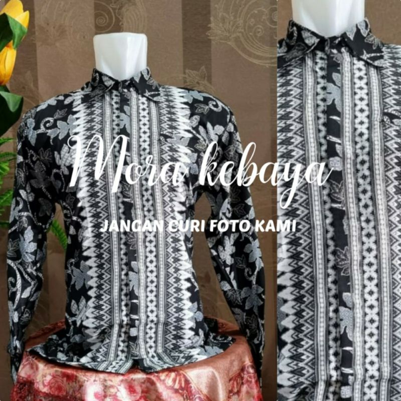 Batik pria lengan panjang/kemeja batik/paya silver