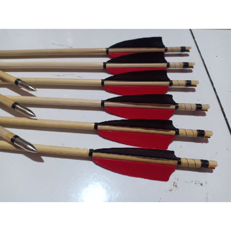 anak panah bambu petung vanes bulu