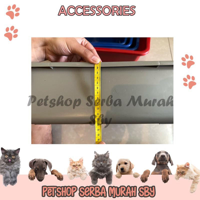 Litter Box KOTAK ABU Tempat Untuk Pasir Kucing - Accessories Hewan Peliharaan