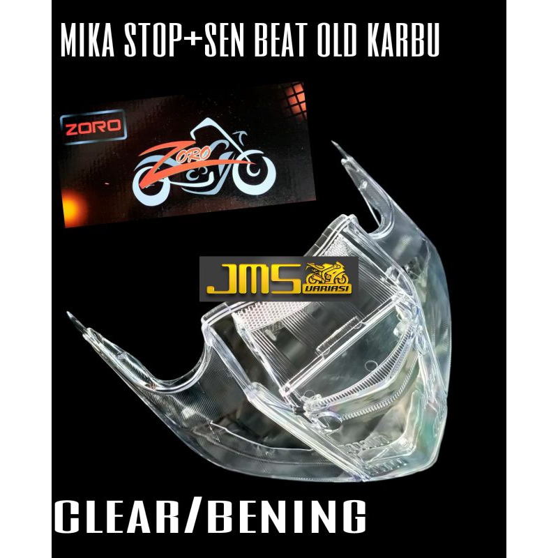 mika cover lampu stoplamp zoro set mika stop plus sen warna bening dan smoke beat karbu