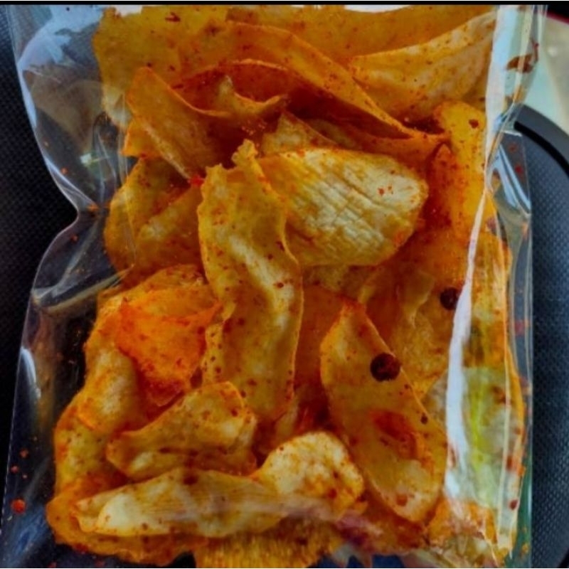 

Keripik talas pedas dan original