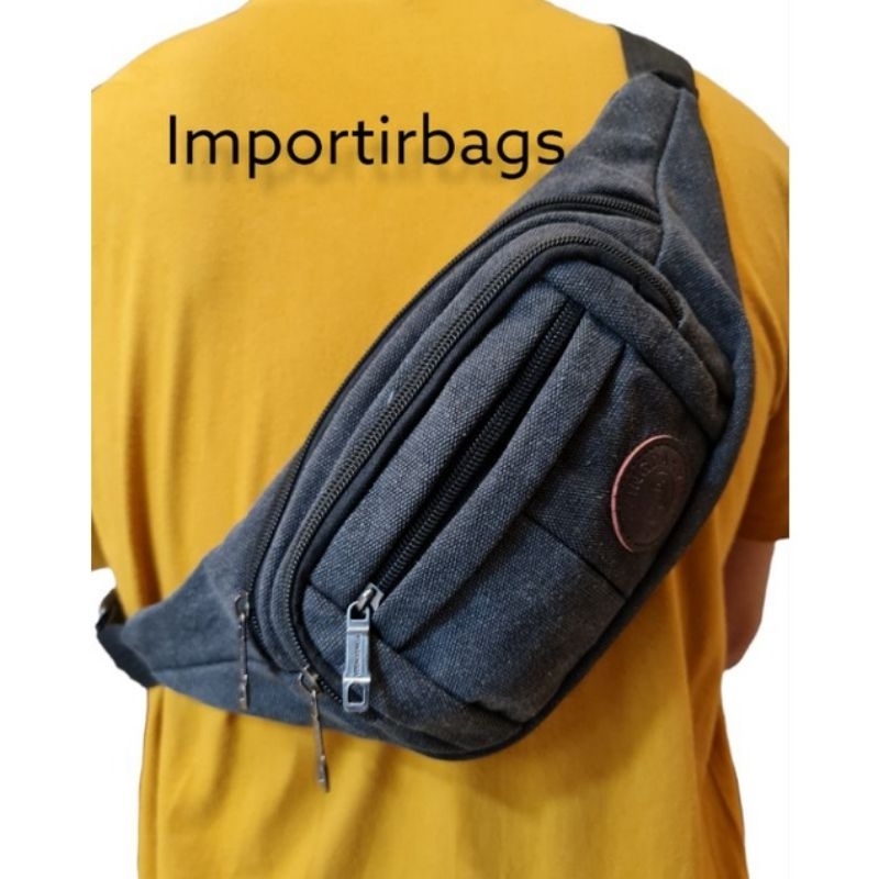 Tas Pinggang Waistbag Import Kanvas Tas kanvas pria /wanita Tas selempang Kanvas import