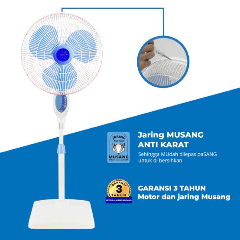 (HARGA PROMO) KIPAS ANGIN Miyako 101 TJR / 101TJR Standing Fan [16 Inch] 3 in 1 ADA REMOTE CONTROL