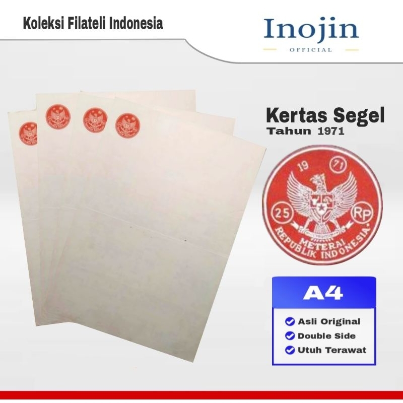

Kertas Segel Tahun 1971 Double Side Asli Original