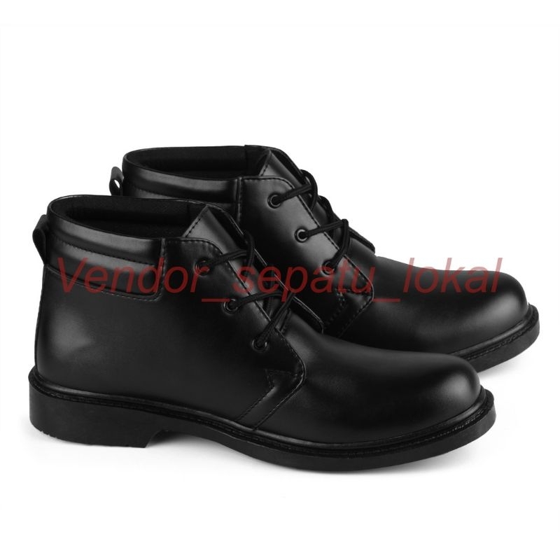 sepatu pdh tali 3 busa kilap&amp;doop paskibra/ polisi/polri/tni/security