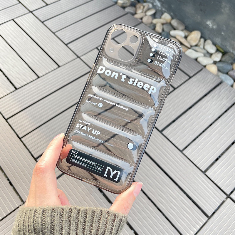 TRANSPARANT WINTER DOWN JACKET CASE IPHONE 13 PRO MAX 12 11 SOFTCASE