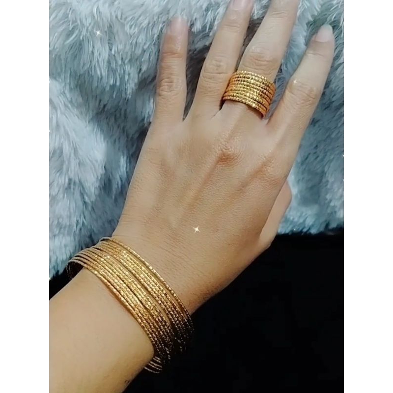 Gelang cincin keroncong. xuping titanium rodhium tembaga lapismas