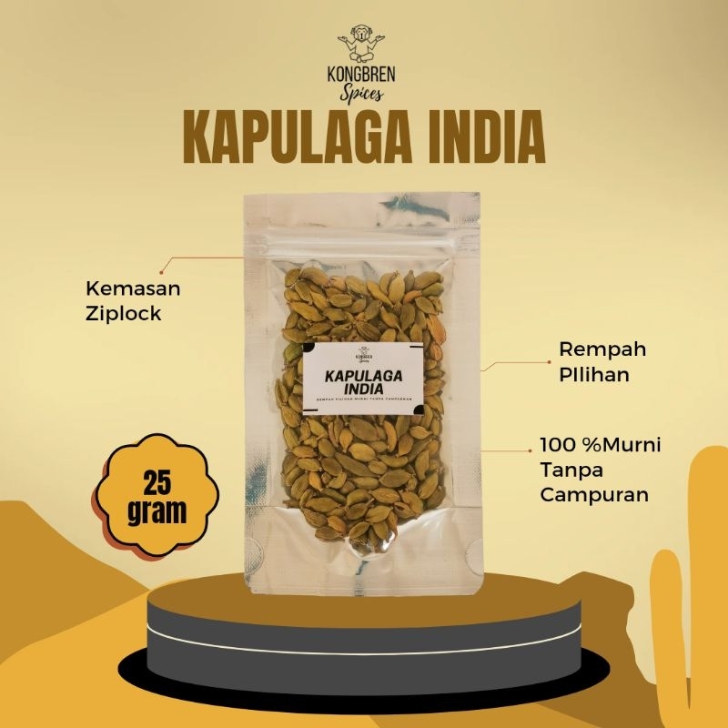 Kapulaga Hijau - Kapulaga India - Kapol India - Green Cardamom 25 gram