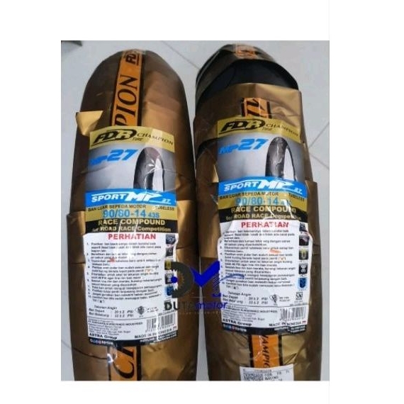 BAN LUAR FDR 90/80-14 MP 27 + PENTIL TUBLESS