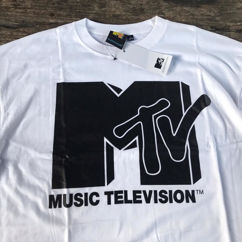 THANKSINSOMNIA X MTV BLACK LOGO TSHIRT WHITE