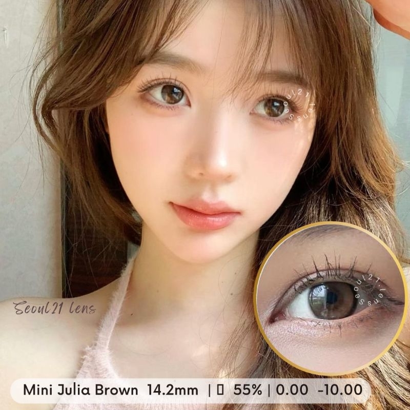 SOFTLENS MINI JULIA KITTY KAWAII BROWN COKLAT NORMAL MINUS s.d -10.00 ORIGINAL MADE IN KOREA