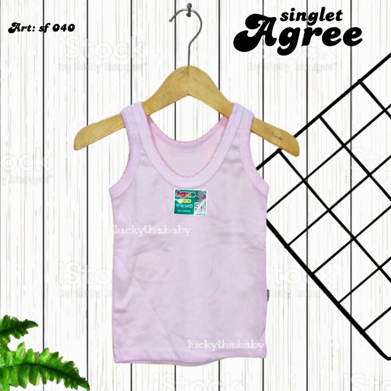 grosir 6pcs-singlet AGREE  ST 02 ,SF 019,sf 040 S.M.L.XL / SINGLET BAYI &amp; SINGLET ANAK AGREE KIDS / KAOS KUTANG AGREE 019