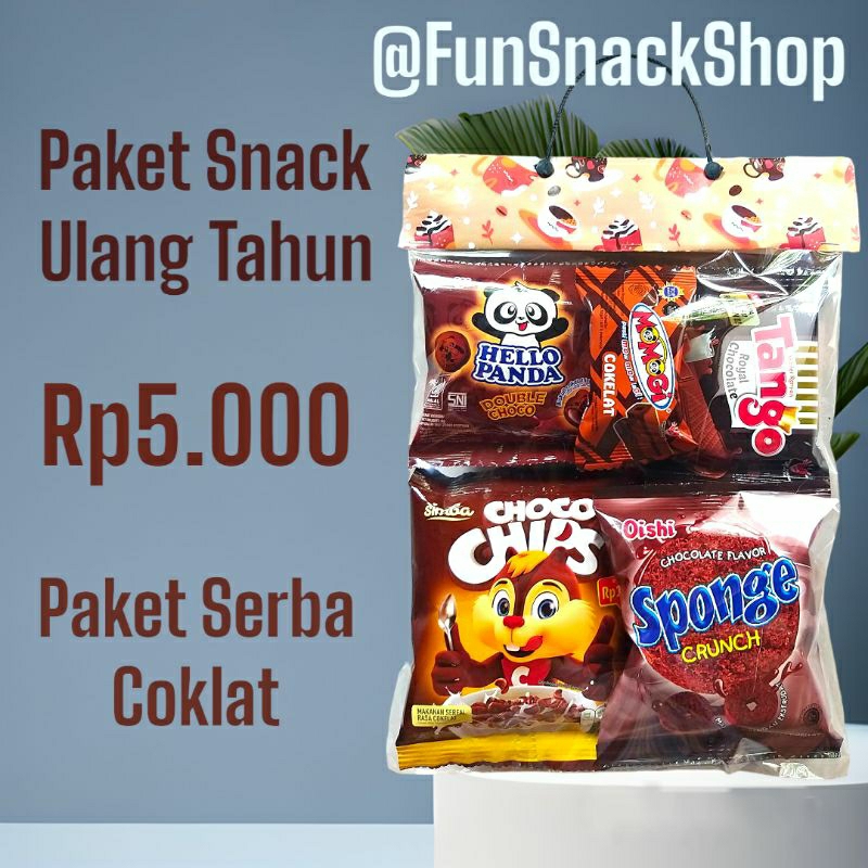

Paket Snack Ulang Tahun Serba Coklat Goceng