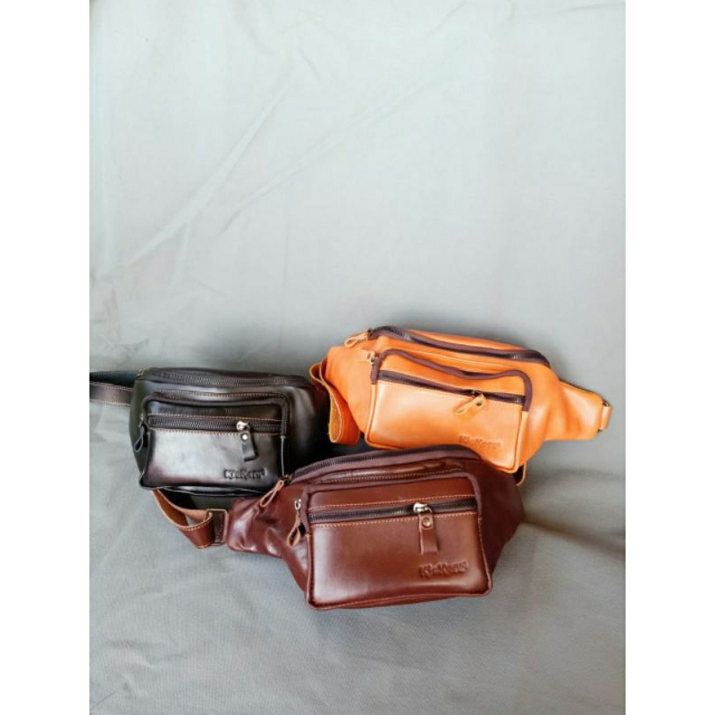Tas Pinggang Kulit Pria Wanita / Waist Bag Kulit / Tas Pinggang Kulit Asli Murah